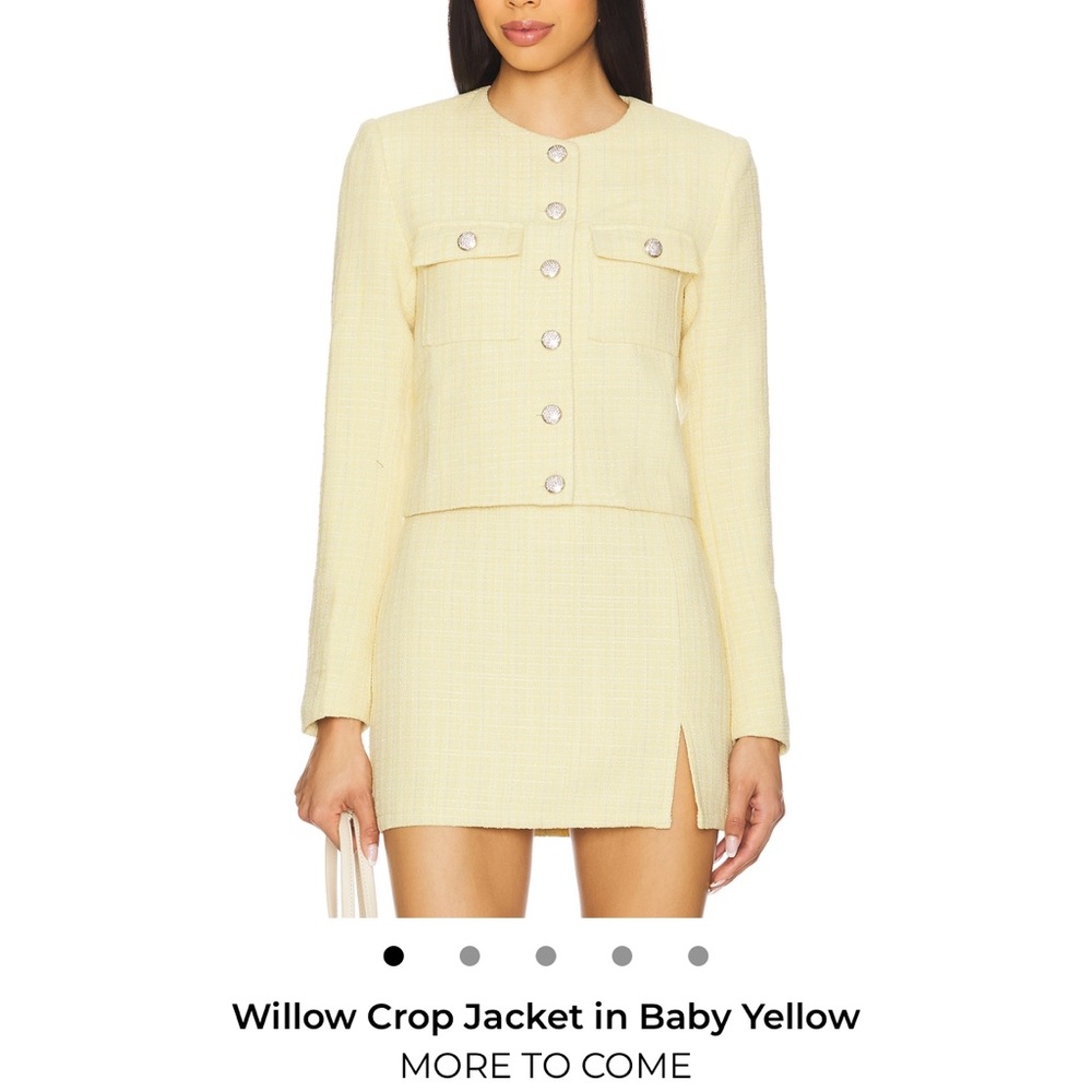 More to Come REVOLVE Willow Baby Yellow Crop Jacket and Skirt Size L